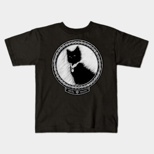 Calm Little Kitten (frame silver celtic rope black) Kids T-Shirt